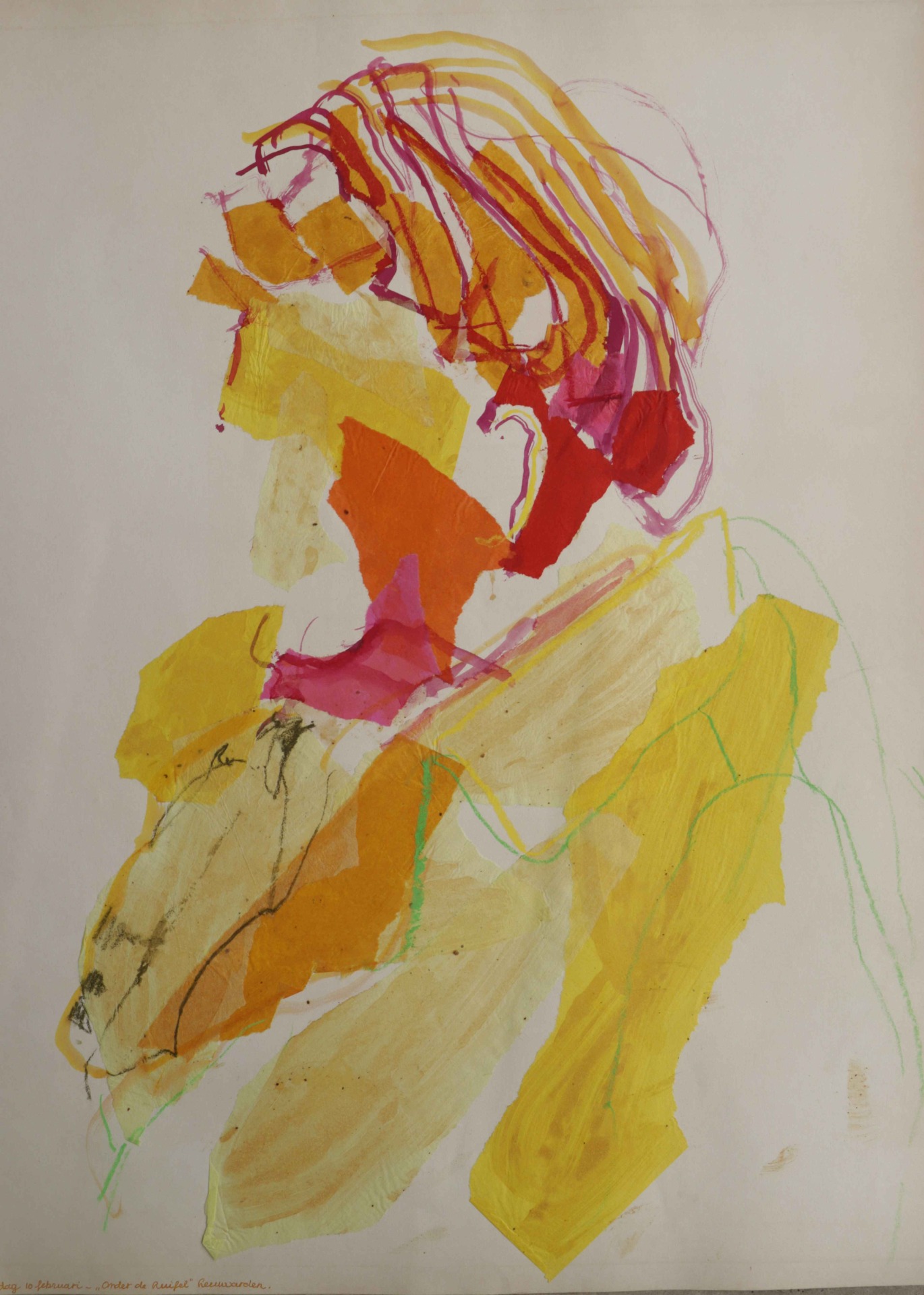 # 'Onder de Luifel', pastelkrijt/collage