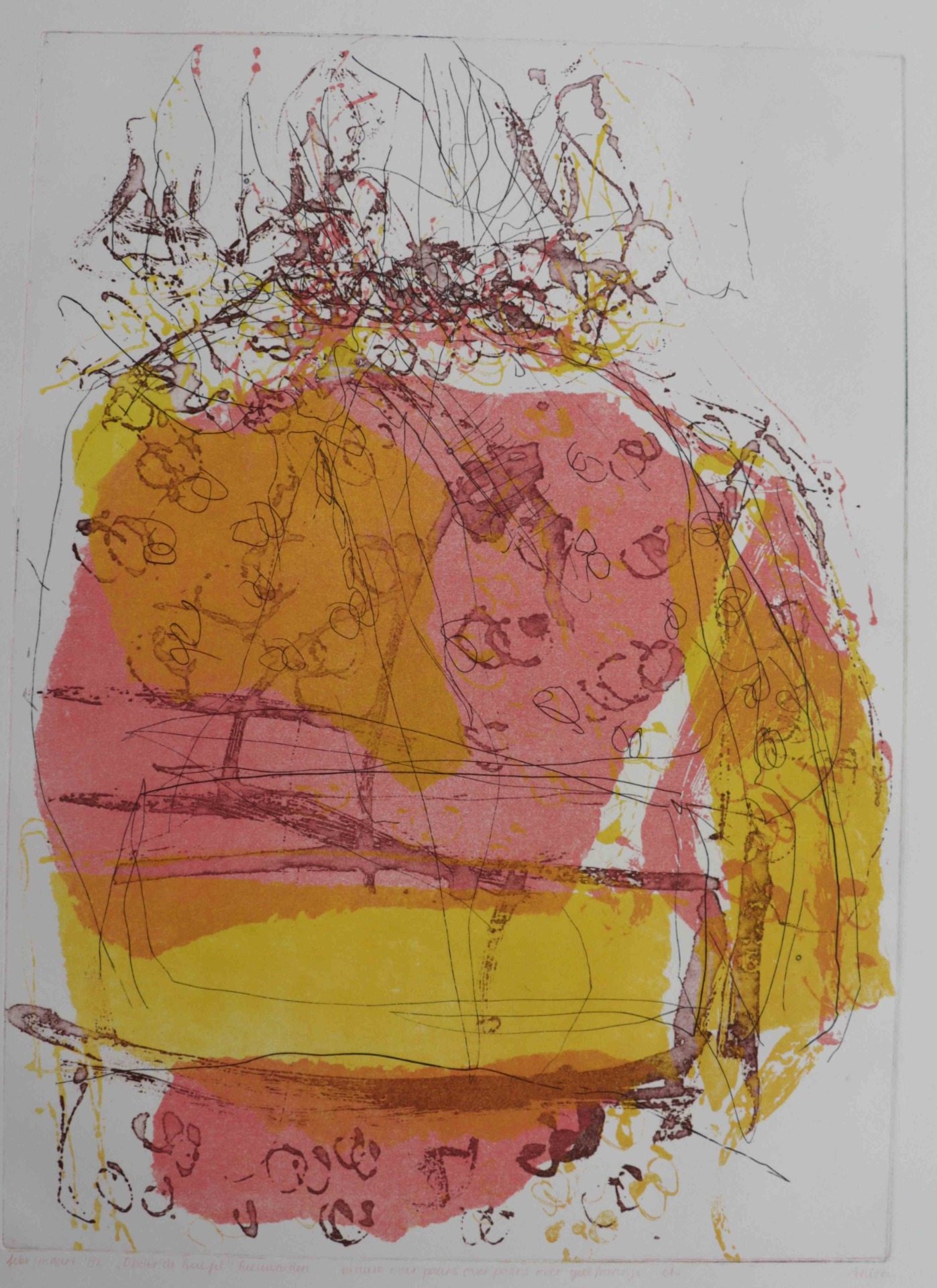 #'Onder de Luifel', mkl ets/aquatint, in stock in diverse kleurvarianten (variant 1)