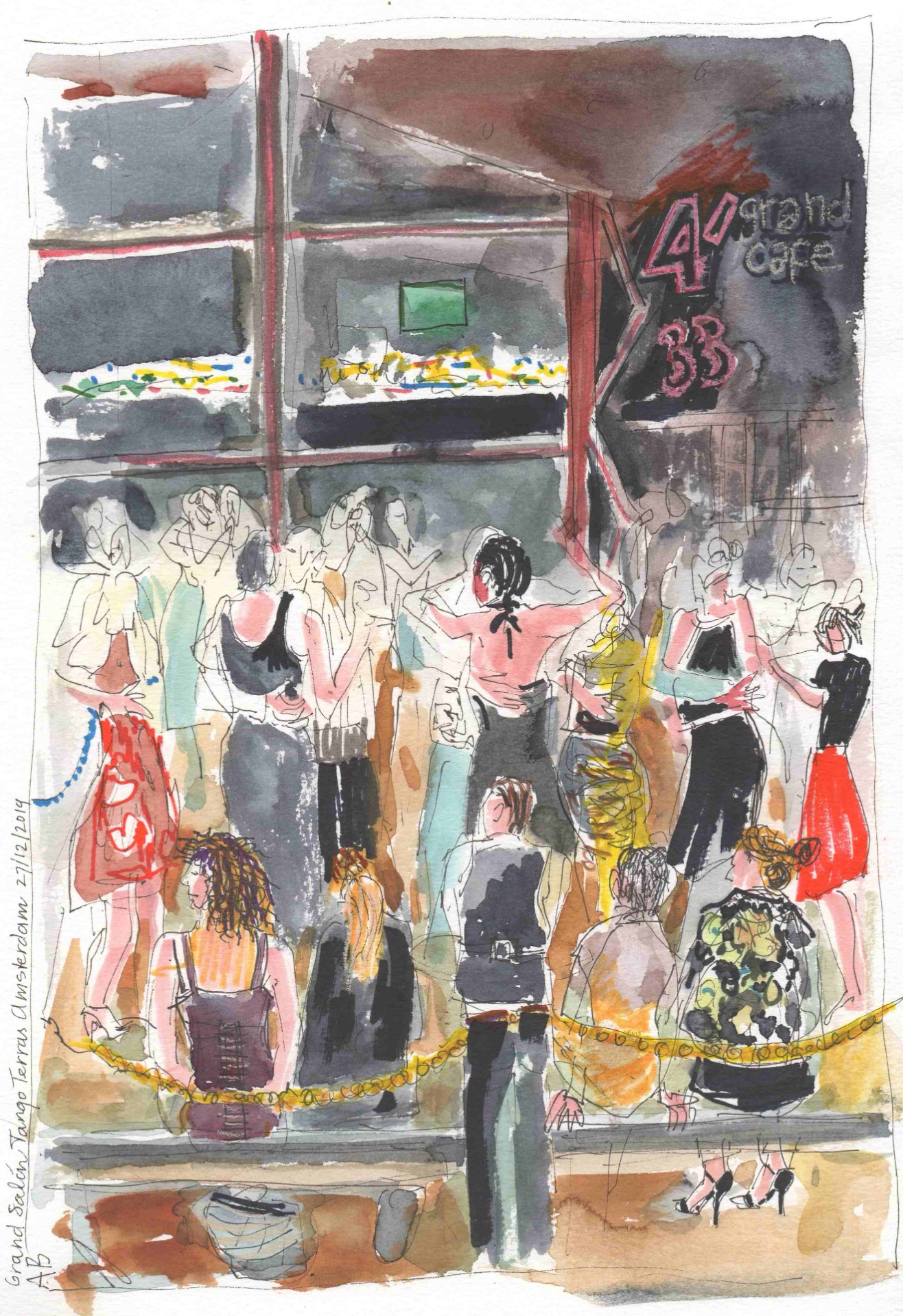 'Tango Terras', gemengde techniek tekening