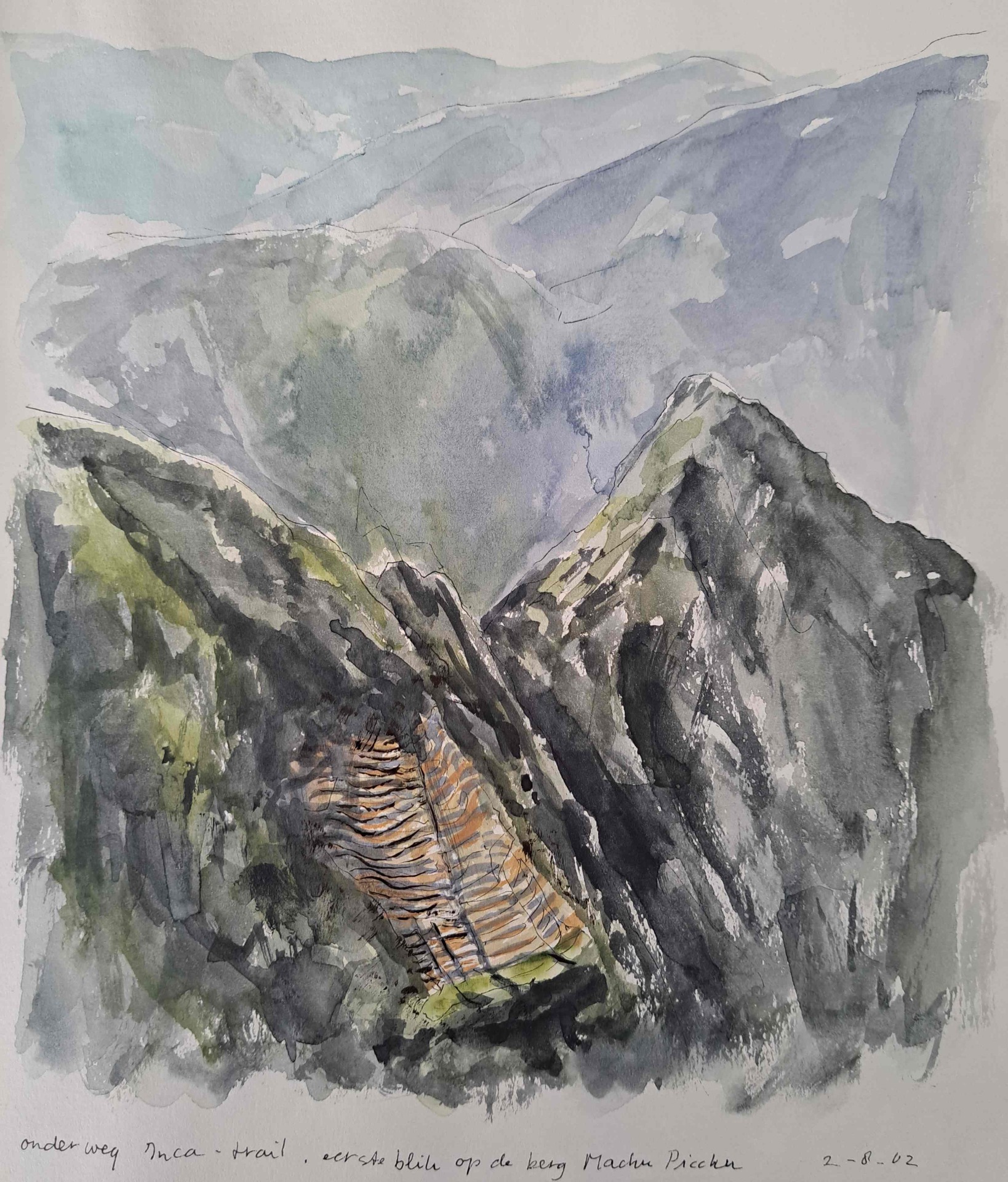 'Machu Picchu 1', gemengde techniek